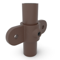 Buiskoppeling Dubbel oogdeel in 1 lijn - vintage bruin-C / 33,7 mm